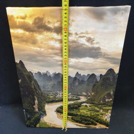 Картина триптих "Горы и река", печать на баннерной ткани, незначительные дефекты на фото. Картинка 16